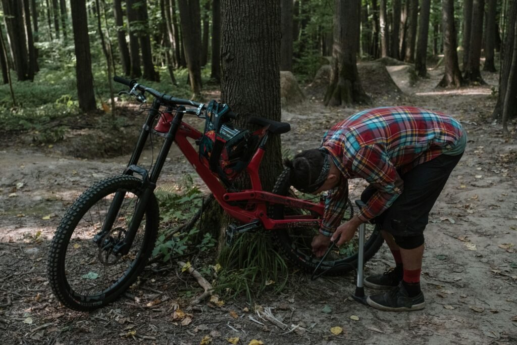 Pompe de vélo illustrant un avis sur un modèle Decathlon